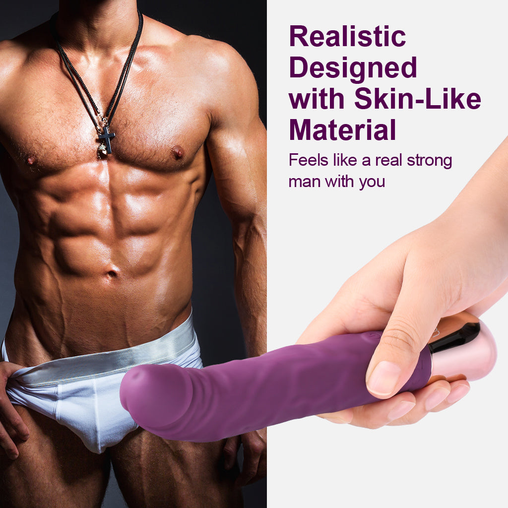 Luvkis Sex Toys 8.5 Inch Classic G Spot Vibrator, Realistic Dildo Vibrators with 10 Vibrating Modes, Waterproof Clitoris Vibrator Adult Toys, Silicone Dildos Female Sex Toy Sexual Pleasure Tools for Women (Purple)