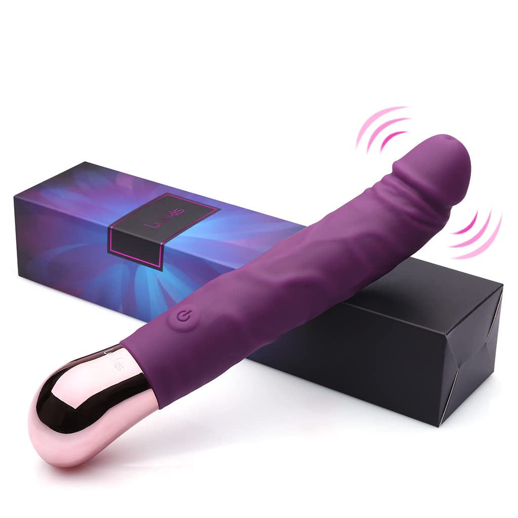 Luvkis Sex Toys 8.5 Inch Classic G Spot Vibrator, Realistic Dildo Vibrators with 10 Vibrating Modes, Waterproof Clitoris Vibrator Adult Toys, Silicone Dildos Female Sex Toy Sexual Pleasure Tools for Women (Purple)