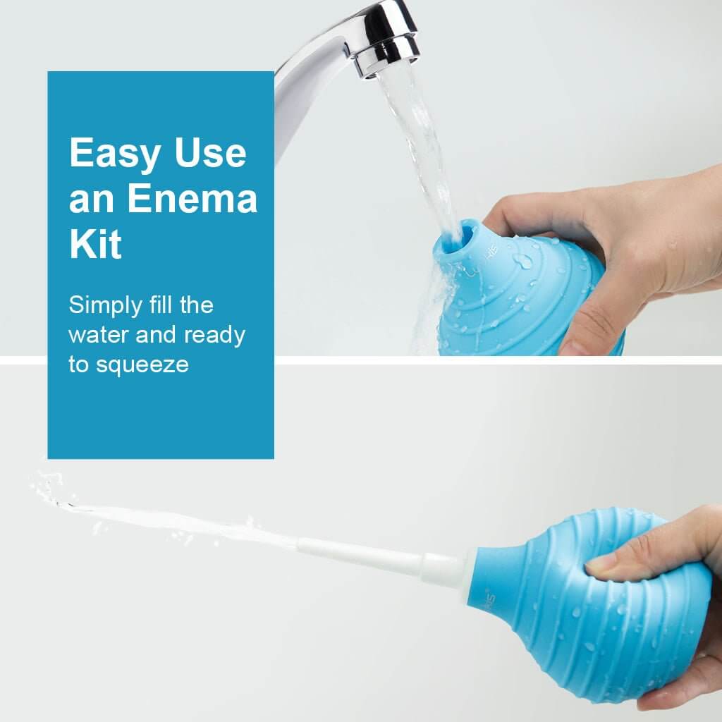Anti Back-Flow Enema Douche for Men Women,Reusable Silicone, Easy-Squeeze - Luvkis