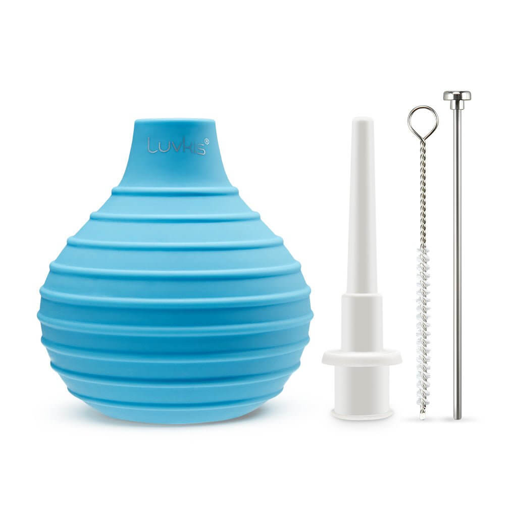 Anti Back-Flow Enema Douche for Men Women,Reusable Silicone, Easy-Squeeze - Luvkis