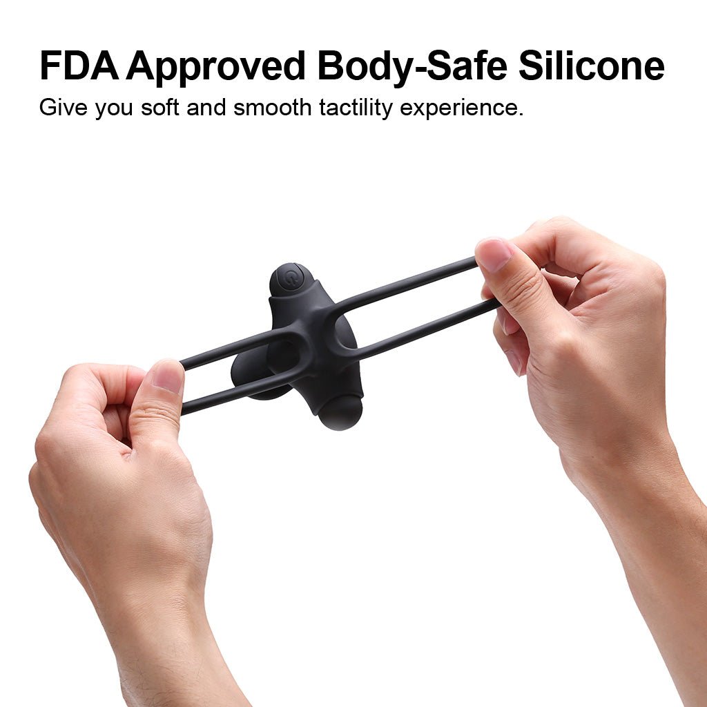 Cock ring vibrating dual penis rings male enhancing adult toys double cock ring - Luvkis