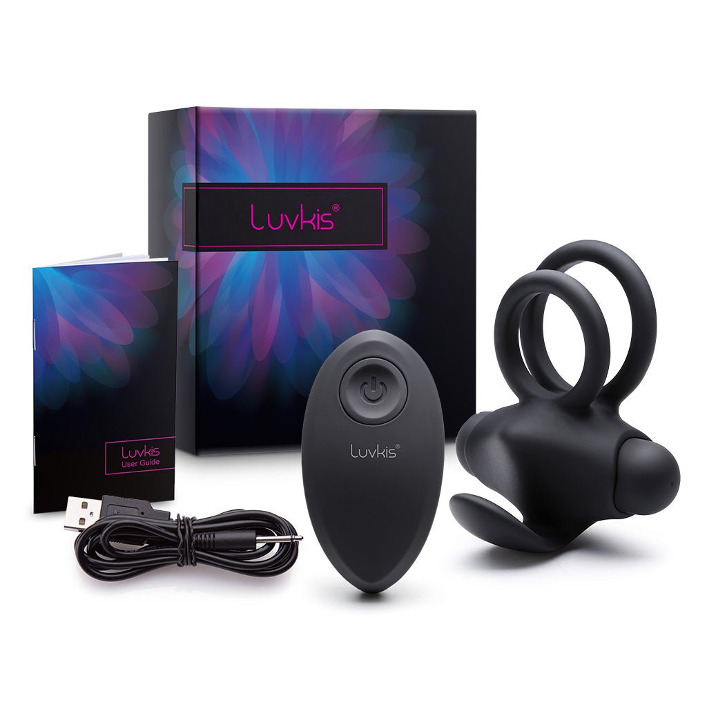 Cock ring vibrating dual penis rings male enhancing adult toys double cock ring - Luvkis