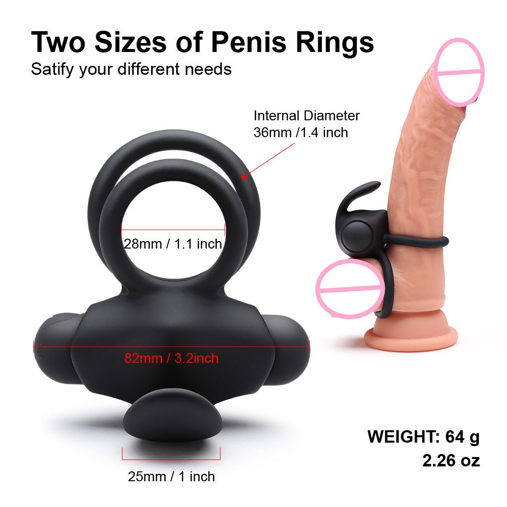 Cock ring vibrating dual penis rings male enhancing adult toys double cock ring - Luvkis