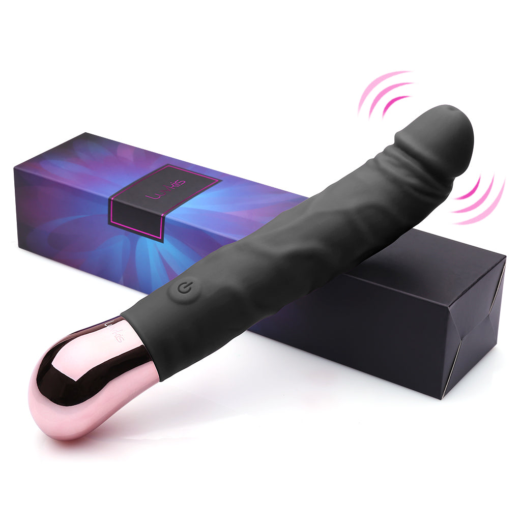 Luvkis Sex Toys 8.5 Inch Classic G Spot Vibrator, Realistic Dildo Vibrators with 10 Vibrating Modes, Waterproof Clitoris Vibrator Adult Toys, Silicone Dildos Female Sex Toy Sexual Pleasure Tools for Women (Black)