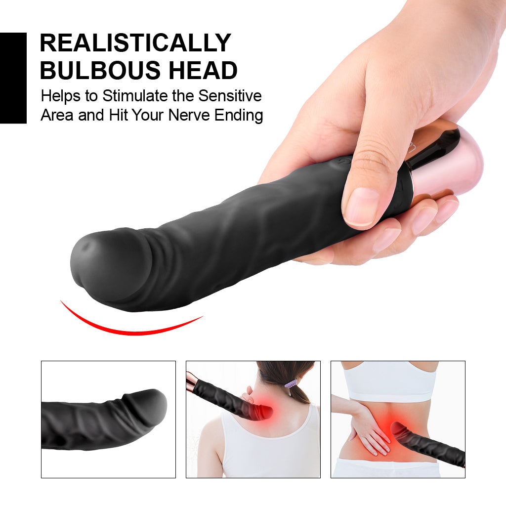 Luvkis Sex Toys 8.5 Inch Classic G Spot Vibrator, Realistic Dildo Vibrators with 10 Vibrating Modes, Waterproof Clitoris Vibrator Adult Toys, Silicone Dildos Female Sex Toy Sexual Pleasure Tools for Women (Black)