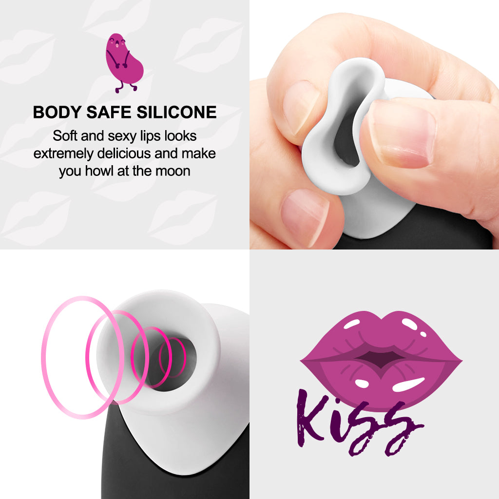 Luvkis purple quiet sucking vibrator with licking tongue feature, designed for clitoral and nipple stimulation. A waterproof, body-safe silicone pleasure toy for women and couples.