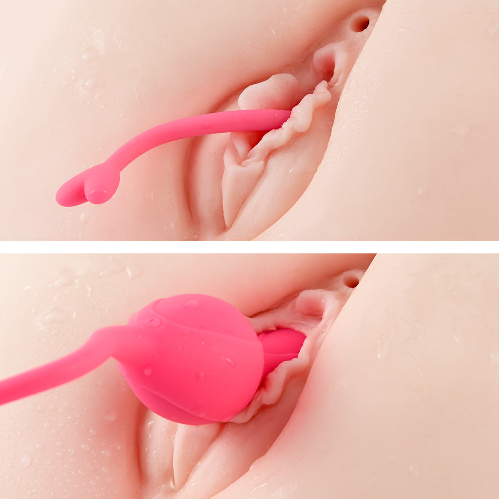 Luvkis Kegel Ben Wa Balls for Women Tightening Exercise, Remote Control Pelvic Floor Exercise Devices, Control with Training for Vaginal Tightening, Silicone Female Sex Toy Sexual Pleasure Tools, Rose Red
