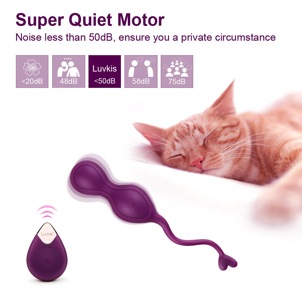 Luvkis Kegel Ben Wa Balls for Women Tightening Exercise, Remote Control Pelvic Floor Exercise Devices, Control with Training for Vaginal Tightening, Silicone Female Sex Toy Sexual Pleasure Tools, Purple