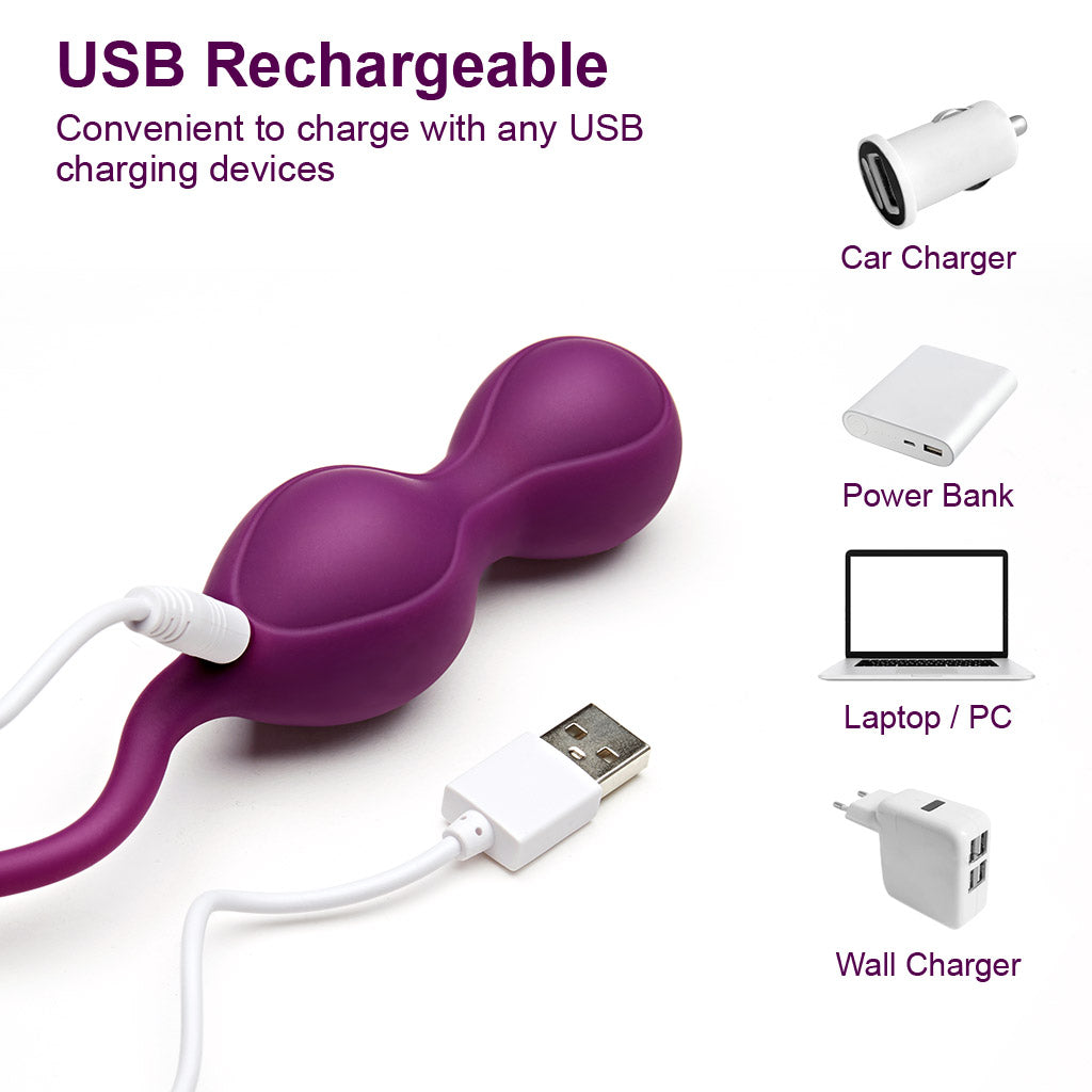 Luvkis Kegel Ben Wa Balls for Women Tightening Exercise, Remote Control Pelvic Floor Exercise Devices, Control with Training for Vaginal Tightening, Silicone Female Sex Toy Sexual Pleasure Tools, Purple