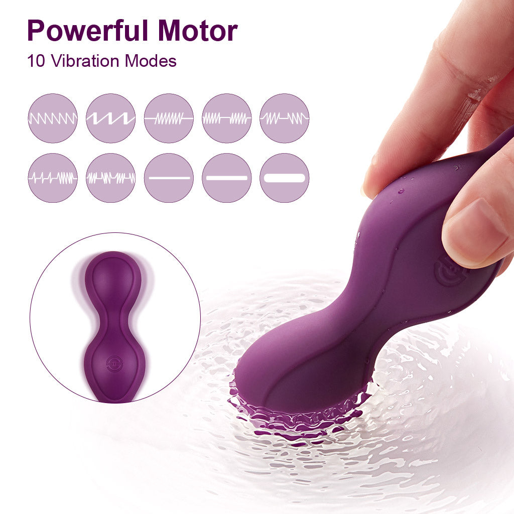 Luvkis Kegel Ben Wa Balls for Women Tightening Exercise, Remote Control Pelvic Floor Exercise Devices, Control with Training for Vaginal Tightening, Silicone Female Sex Toy Sexual Pleasure Tools, Purple