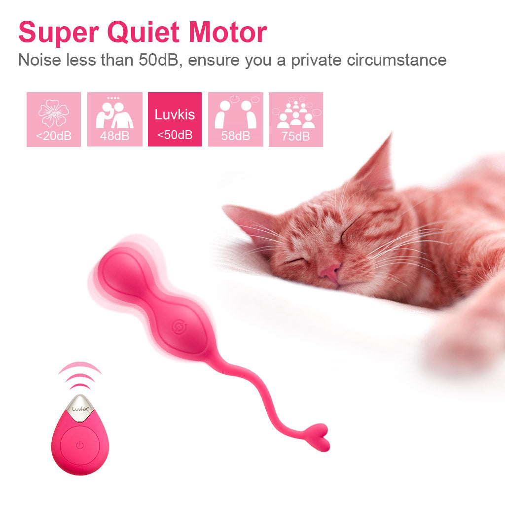 Luvkis Kegel Ben Wa Balls for Women Tightening Exercise, Remote Control Pelvic Floor Exercise Devices, Control with Training for Vaginal Tightening, Silicone Female Sex Toy Sexual Pleasure Tools, Rose Red
