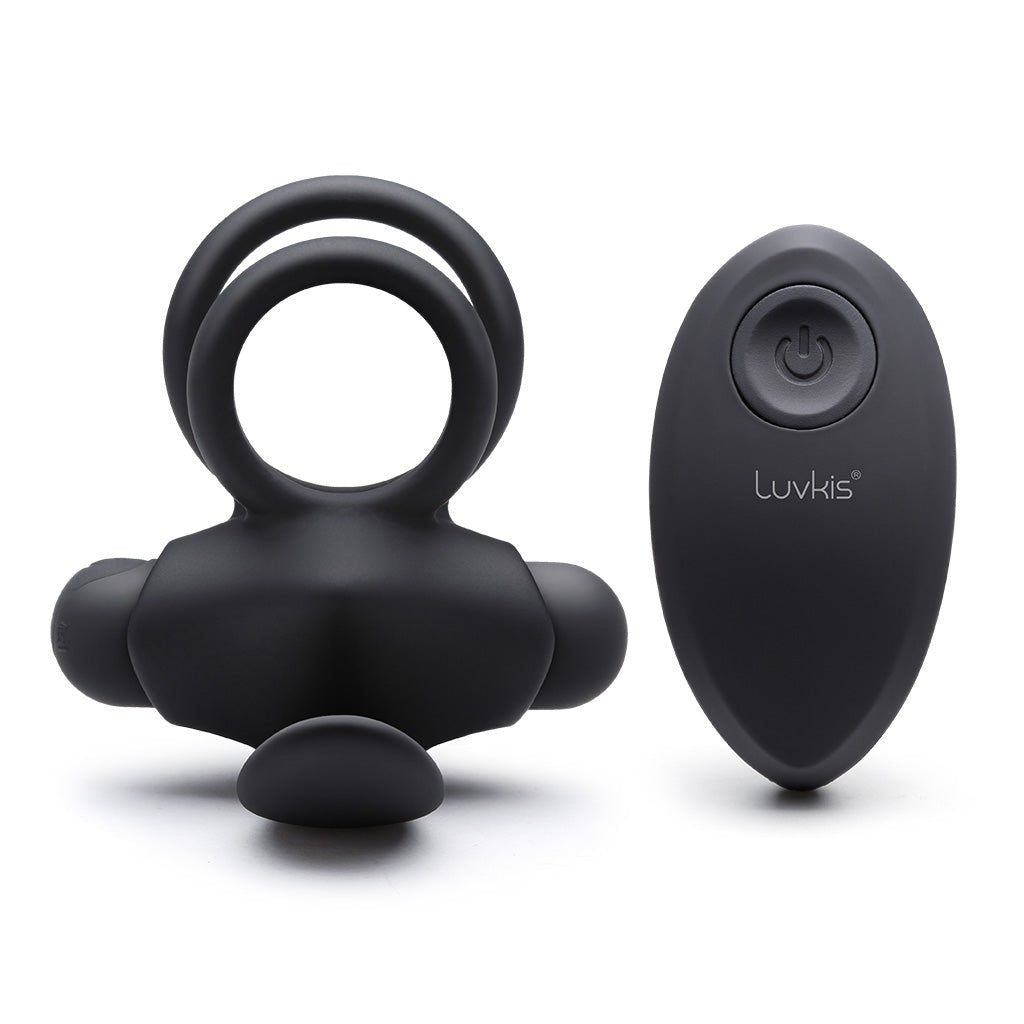 Cock ring vibrating dual penis rings male enhancing adult toys double cock ring - Luvkis