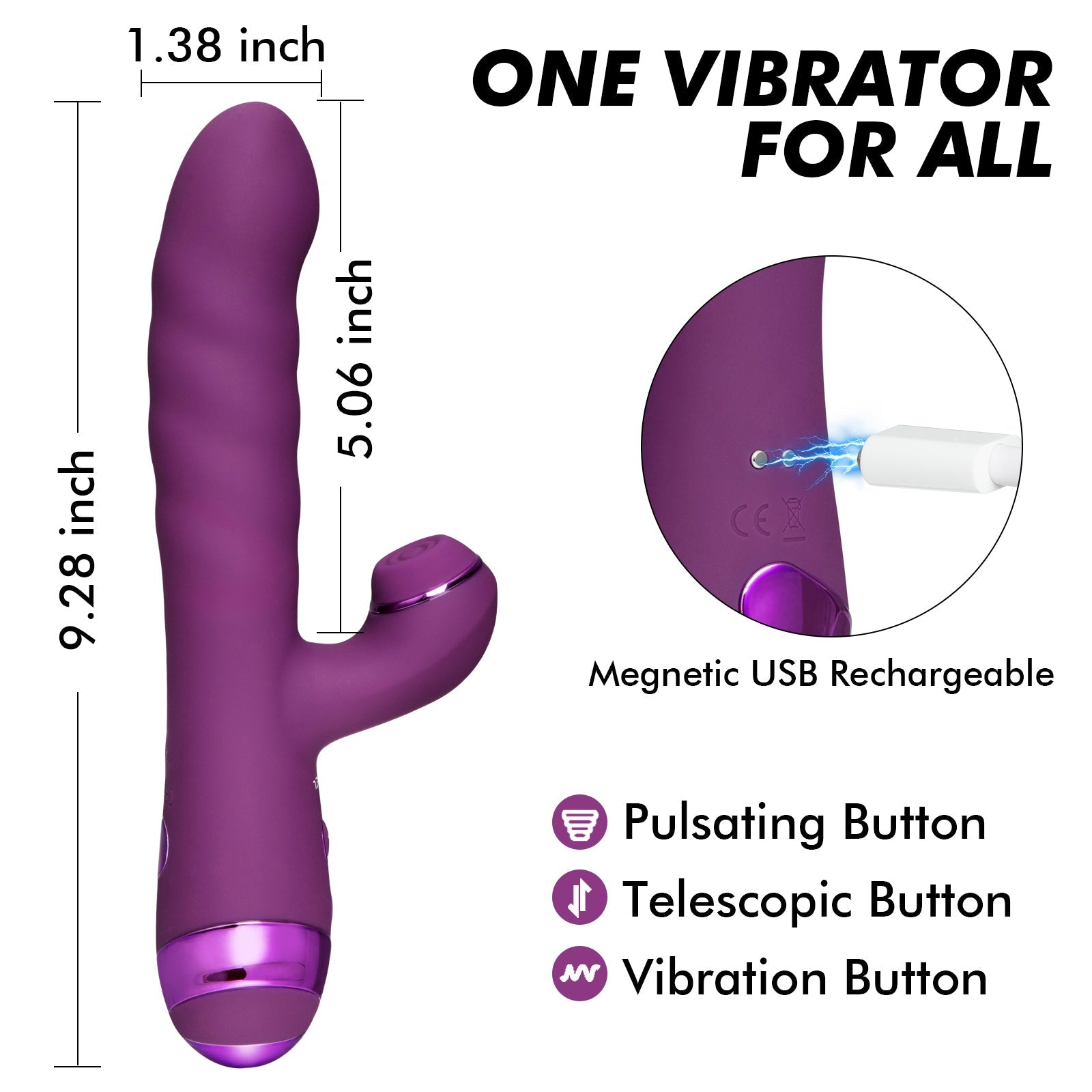 Thrusting Dildo Rabbit Vibrator Clit Sucking G-Spot Vibrator Toys for Women - Luvkis