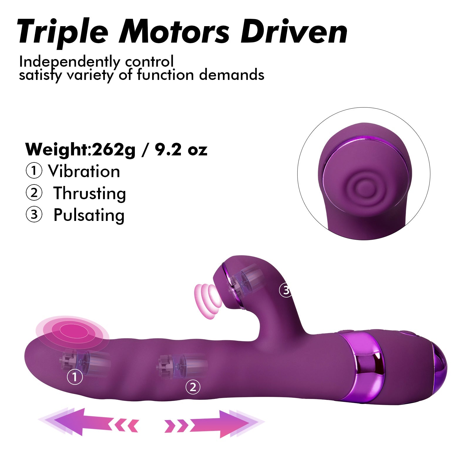 Thrusting Dildo Rabbit Vibrator Clit Sucking G-Spot Vibrator Toys for Women - Luvkis